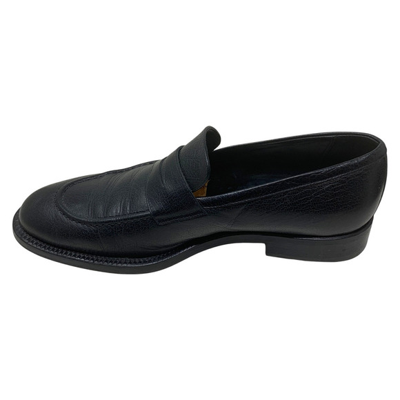 Giorgio Armani Mens Sz US 10.5 EU 43.5 Classic Black Leather Loafers Dress Shoes main image 8